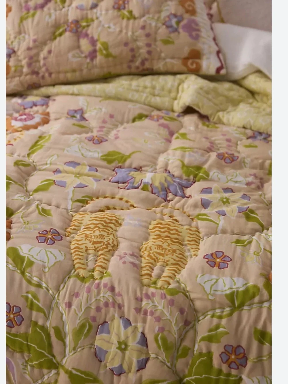 Anthropologie Millie Floral King Size Quilted Bedspread